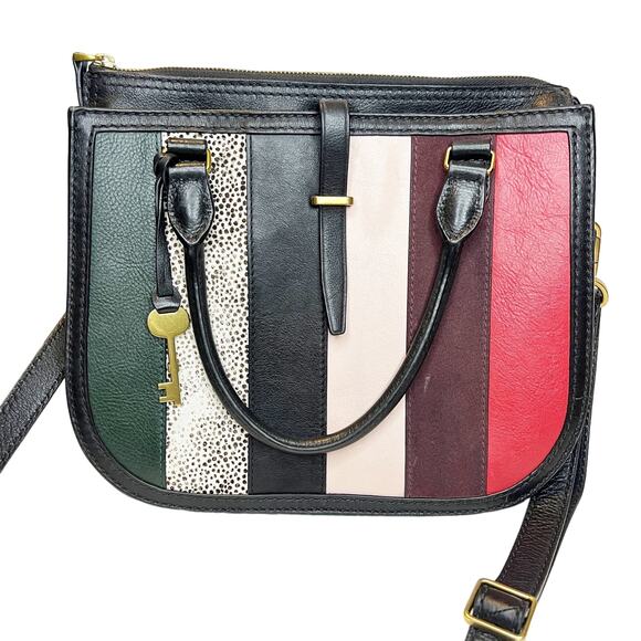 Fossil Ryder Patchwork Leather Crossbody/Satchel Bag - Picture 1 of 8